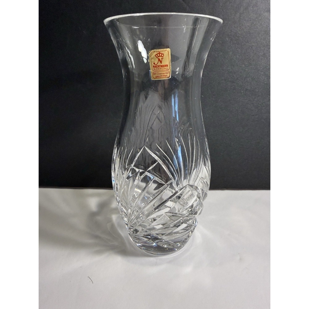 Nachtmann Lead Crystal Vase 6.25" German Cut Glass Flared Rim Vintage